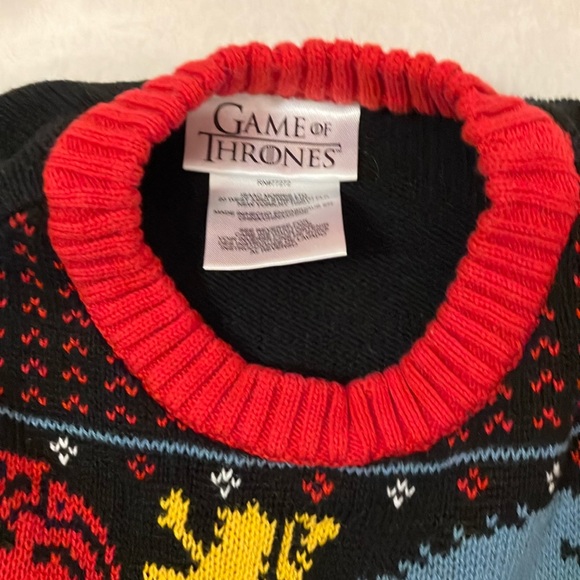 NWOT Game Of Thrones Deck The Wall Blue Sweater Holiday Ugly Christmas men’s s - Picture 2 of 4